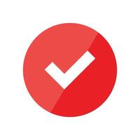Simple icon on a theme confirmation in red circle vector