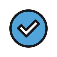 Simple icon on a theme circle check mark vector