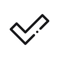 Simple icon on a theme check mark, authentic vector
