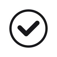 Simple icon on a theme check mark, recognised vector