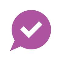 Simple icon on a theme chat with verified message vector