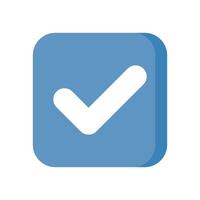 Simple icon on a theme check mark approved, symbol squared vector