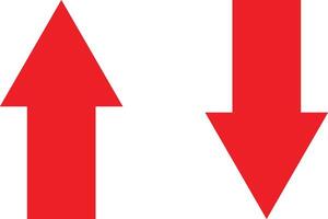 Red arrow up and down icon set . Red up and down arrow icon . illustration vector