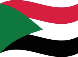 Wavy Sudan flag isolated on white background . Sudan flag fluttering . illustration vector