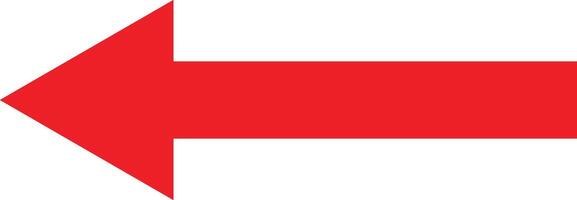 Red left arrow icon isolated on white background . Go to left arrow icon vector