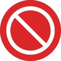 Prohibition icon on red circle . Stop icon . Forbidden icon . No sign . Slash icon vector
