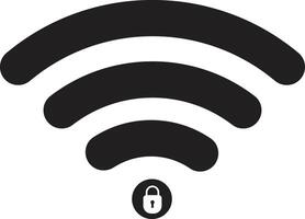 Locked wifi icon . Blocked wireless internet signal icon . Wifi with lock icon vector