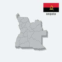 Angola 3D map, isolated on a white background vector