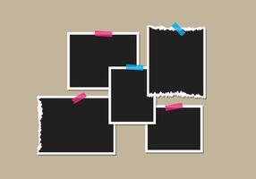 Collage frames realistic photo templates with shadows vector