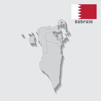 Bahrain 3D map, isolated on a white background vector