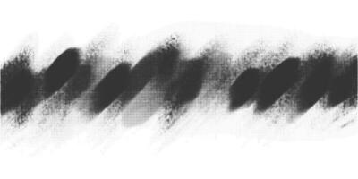 Grainy gradient halftone background. Noisy grunge spray blobs. Abstract black textured shade gradation border. Stains and spots shapes. vector
