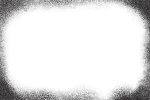 Grunge edge frame. Textured grainy border on white background. Rough fade sand effect. Dotted stipple abstract graphic. Vintage dark bg with glitter gradation vector