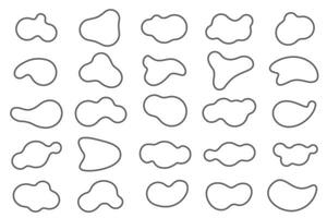 Organic blob shapes set. Amorphous liquid elements. Amoeba irregular fluid designs. Random memphis sponges. . vector