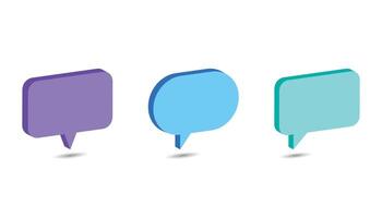 Speech bubble 3d illustration, speak bubble text, chatting box symbol vector