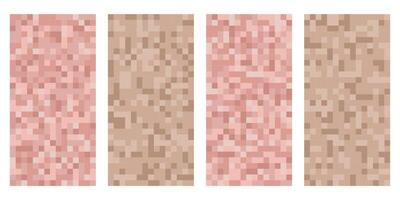 Pixelated nude tone censorship bars in rectangle shapes. Ideal for use in content moderation, production, and social media graphics. vector