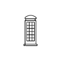 Telephone Box Line Style Icon Design vector