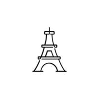 Eiffel Tower Line Style Icon Design vector
