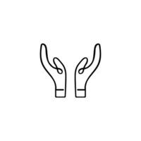 Two Open Hand Line Style Icon Design vector