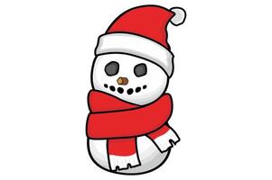 Adorable Snowman Using Christmas Attributes vector