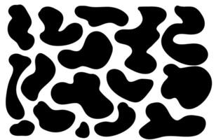 Irregular blob shape asymmetric elements collection. illustration. vector