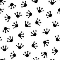 Seamless monochrome pattern with frogs footprints. endless repeat backdrop on white vector