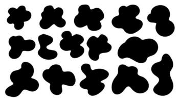 Irregular blob shape asymmetric elements. illustration set. vector