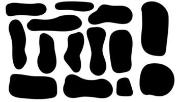 Irregular oval blob shape asymmetric elements. set. vector
