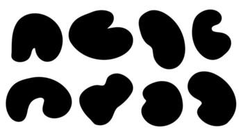 Irregular blob shape asymmetric elements. illustration set. vector