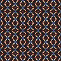 Multicolour abstract ethnic art on black background .seamless pattern in tribal,folk embroidery,and Mexican style. Aztec geometricprint.Design for carpet,cover.wallpaper,wrapping,fabric,clothing. vector