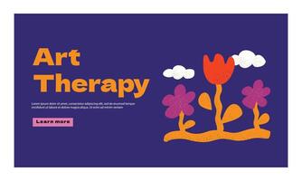 Landing page with abstract noise and rough shapes on the topic of art therapy. A website design template for psychology. vector
