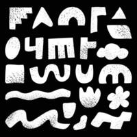 Black and white simple uneven ripple shapes. A set of textural design elements. vector
