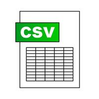 CSV File with Data Table icon. vector