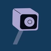illustration of camera or webcam in flat cartoon style. Perfect for streaming, calls, digital content, and security themes. Modern technology icon for media or gadget related projects vector