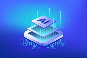 Artificial Intelligence AI Chip Technology vector