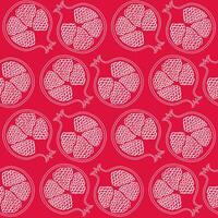 Seamless pattern with outline drawn style pomegranates. Decorative pomegranate. Food background vector