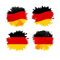 Set of grungy spots with flag of Germany background and isolated clipping mask frame. Waving and simple shape. Ink style abstract staines. German flag decorative graphic design. Branding concept. vector