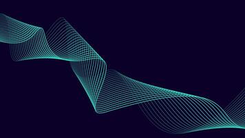 Abstract glowing wave lines on dark blue background. Dynamic wave pattern. Modern flowing wavy lines. Futuristic technology concept. Suit for banner, poster, cover, brochure, flyer, website vector
