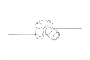 digital camera continuous line illustration vector