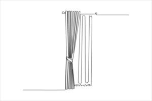 curtain continuous line illustration vector