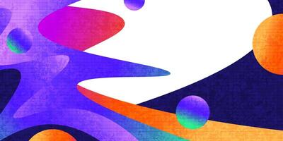 Abstract Background with Colorful Gradient Shapes and Texture Effect. Vibrant and Creative Cover or Banner Design Template vector