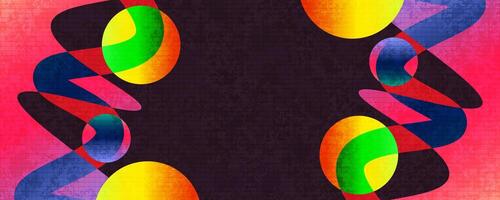 Abstract Background with Colorful Gradient Shapes and Texture Effect. Vibrant and Creative Cover or Banner Design Template vector