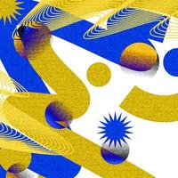 Abstract and Minimalist Banner Design for Branding, Advertising or Promotion. Creative Background in Blue and Yellow Colors with Texture Effect vector