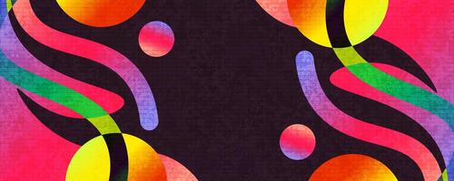 Abstract Background with Colorful Gradient Shapes and Texture Effect. Vibrant and Creative Cover or Banner Design Template vector