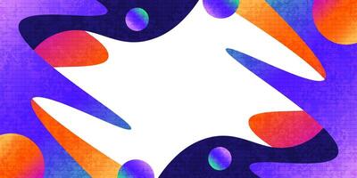 Abstract Background with Colorful Gradient Shapes and Texture Effect. Vibrant and Creative Cover or Banner Design Template vector