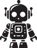 A Robot with a black and white design vector
