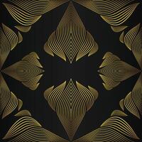Golden abstract pattern on black background vector