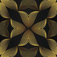 Golden abstract pattern on black background vector