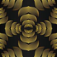 Golden abstract pattern on black background vector