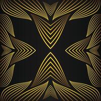 Golden frame with floral pattern on black background vector