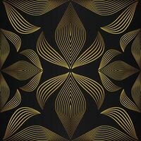 Golden abstract pattern on black background vector